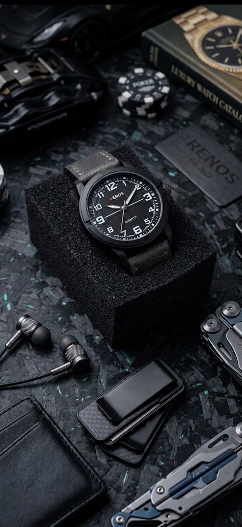 Renos Black Men's Watch - Image 3