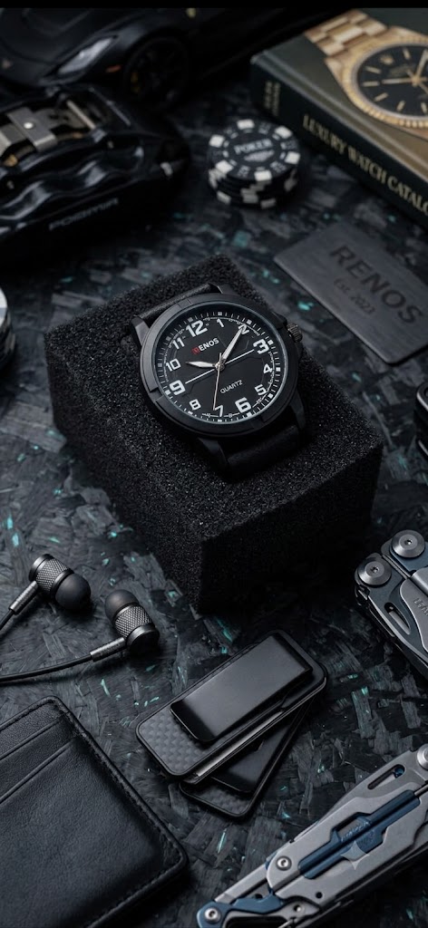Renos Black Men's Watch